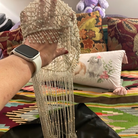 SOLD ! Egyptian Style vintage long Beaded hat piece - Picture 4 of 7
